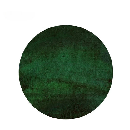 Modern Minimalist Green Round Plush Area Rug