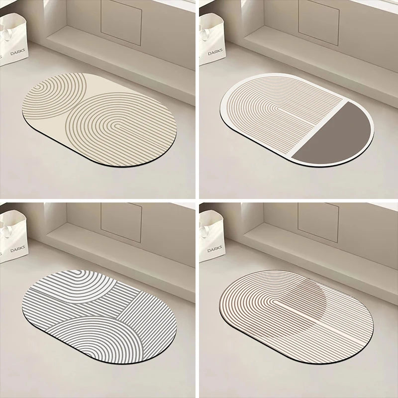 Long diatomite super absorbent non-slip kitchen & bathroom floor mat
