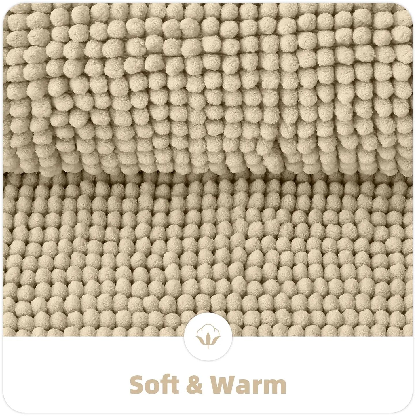 Olanly Chenille Bath Mat Super Soft Non-Slip Absorbent Bathroom Rug