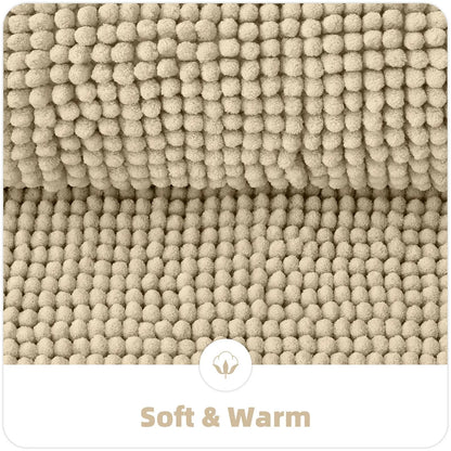 Olanly Chenille Bath Mat Super Soft Non-Slip Absorbent Bathroom Rug