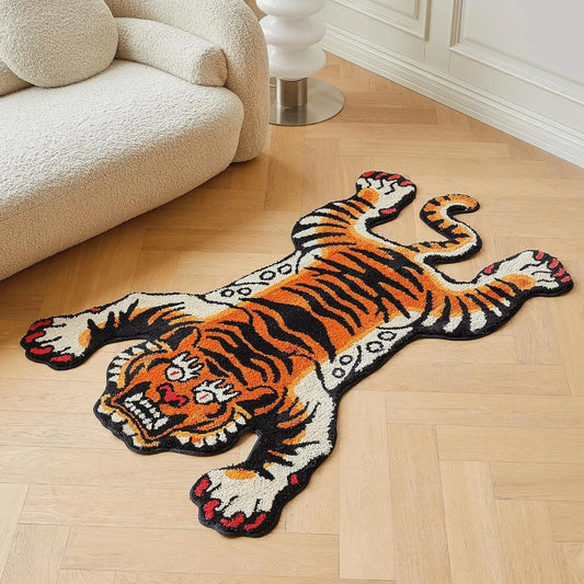VIKAMA Sleeping Tiger Faux Cashmere Soft Area Rug