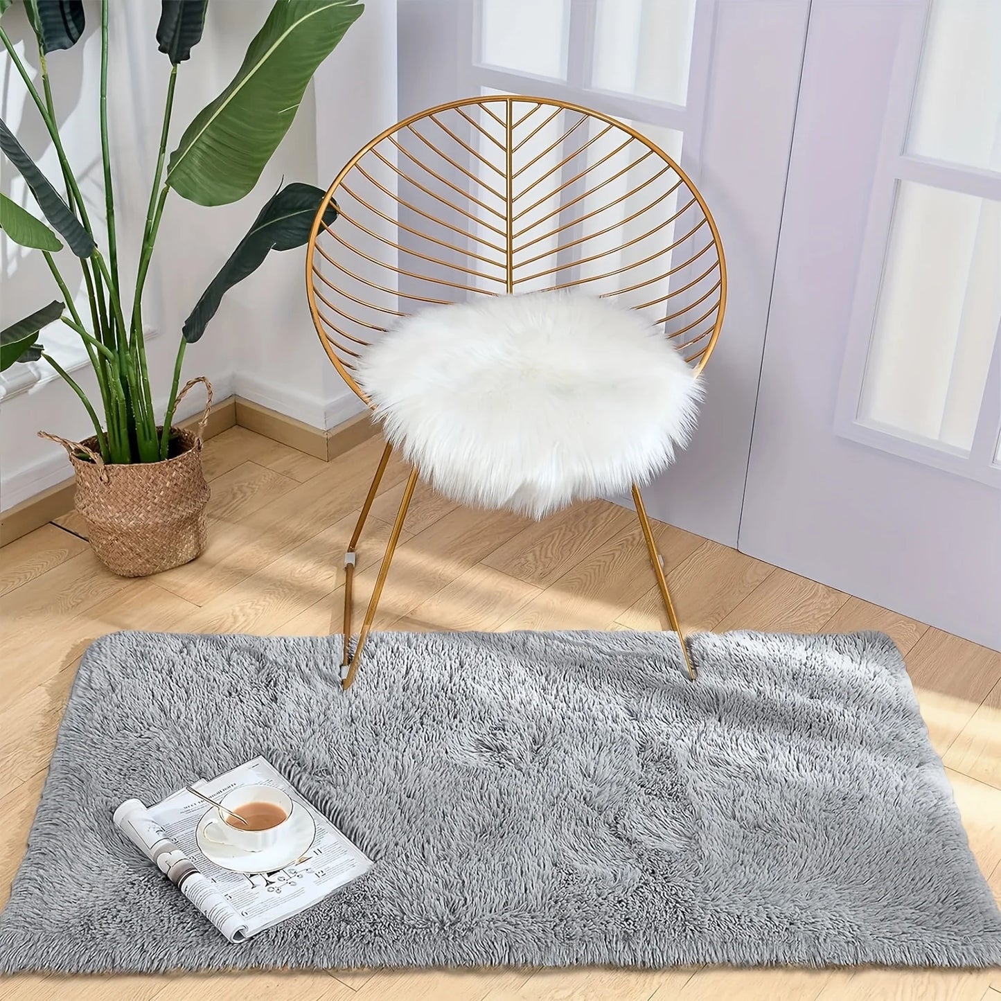 VIKAMA Silk Wool Carpet Bedroom Living Room Carpet Ins Style Scandinavian Home Floor Mats Home Decoration
