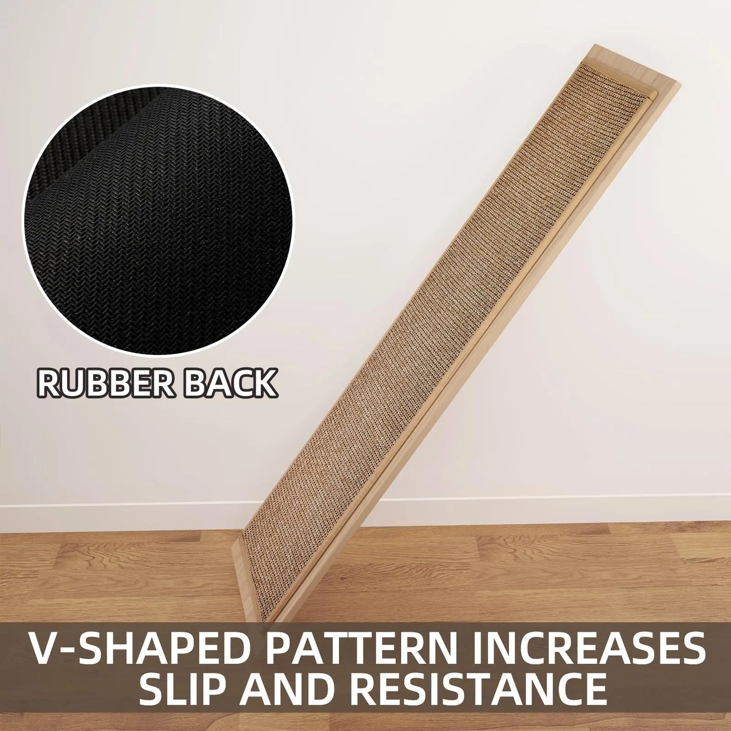Black & gray interwoven non-slip kitchen runner mat