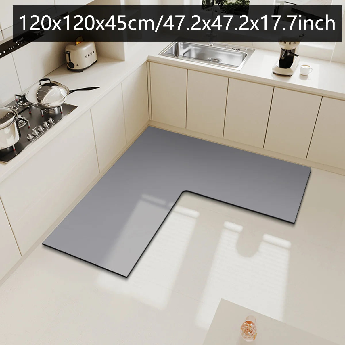 Solid Color Diatom Mud L-Shaped Mat