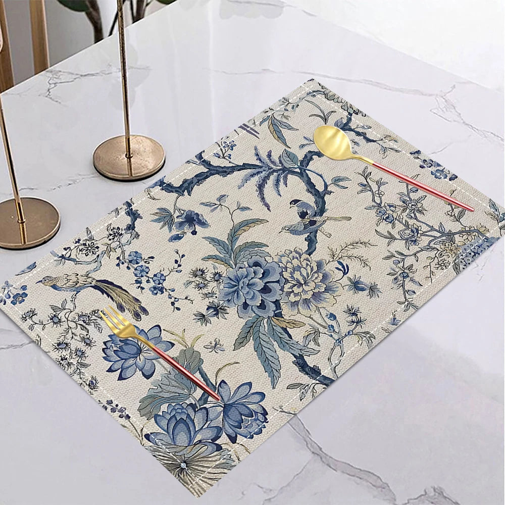 Floral Linen Heat Insulation Placemats