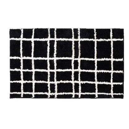 VIKAMA Korean-Style Soft Shaggy Rug: Slip-Resistant, Water-Absorbent, and Washable Bathroom and Entryway Decor Rug