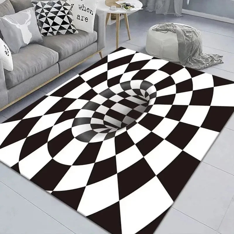 VIKAMA 3D Vortex Illusion Non-Slip Area Rug