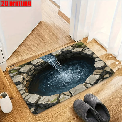 3D Fantasy Water Tower Non-Slip Door Mat