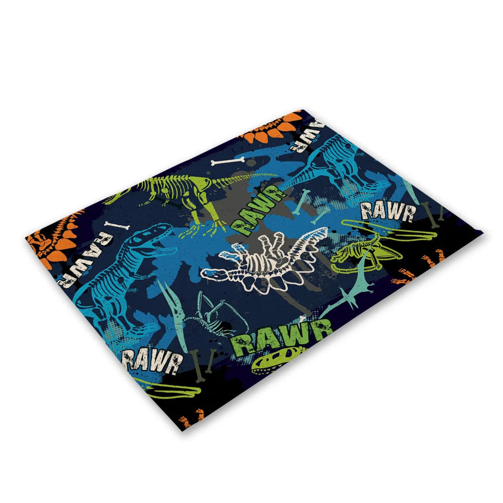 Cute Cartoon Dinosaur Kids Placemat Set