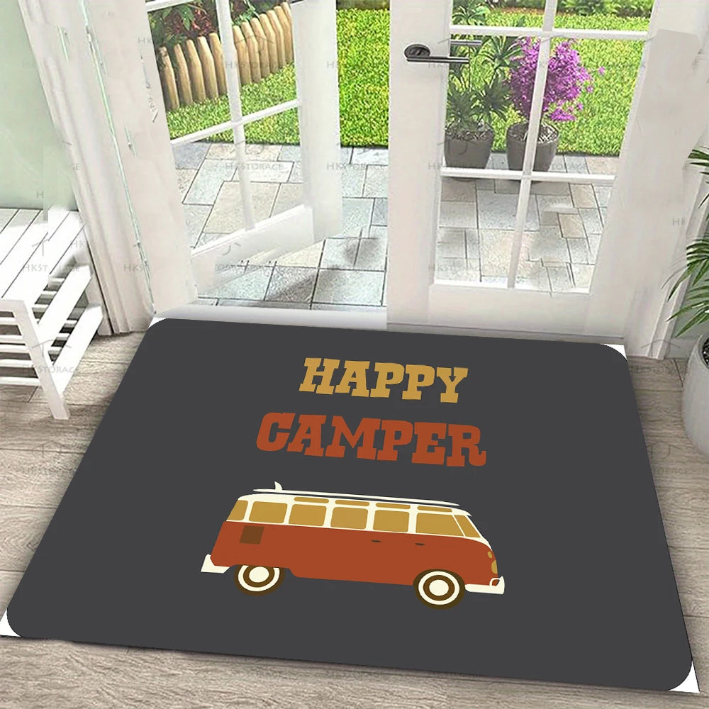 RV Camping Happy Campers Non-Slip Rug