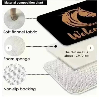 VIKAMA 2D Cave Entrance Welcome Mat Non-Slip Bedroom Living Room Kitchen Bathroom Floor Mat