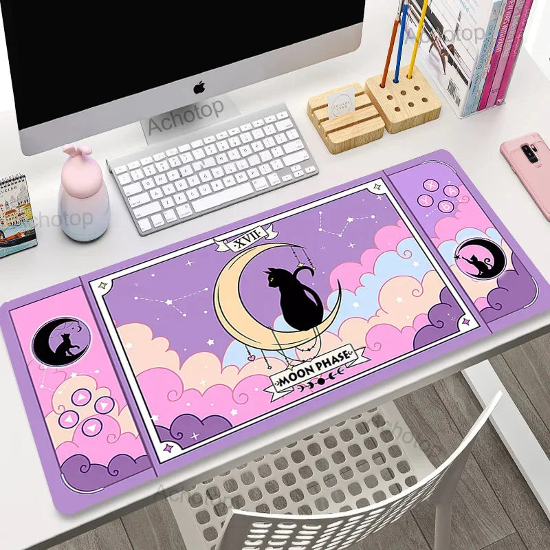 Cute Anime Cat Extended Gaming Desk Mat