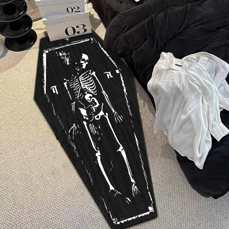 VIKAMA Halloween Gothic Skull Vampire Rug Bedroom Living Room Entrance Mat Home Decor