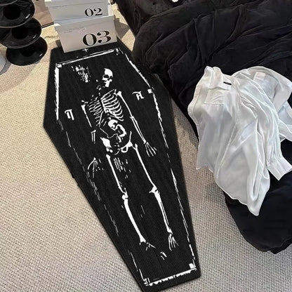 VIKAMA Halloween Gothic Skull Vampire Rug Bedroom Living Room Entrance Mat Home Decor
