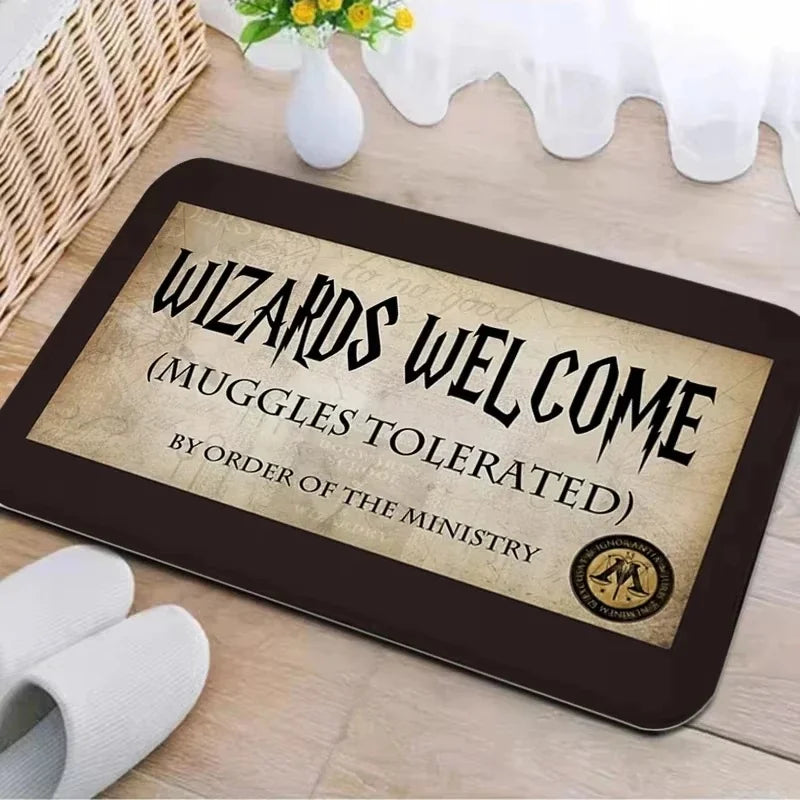 Wizards Muggles Welcome Door Mat