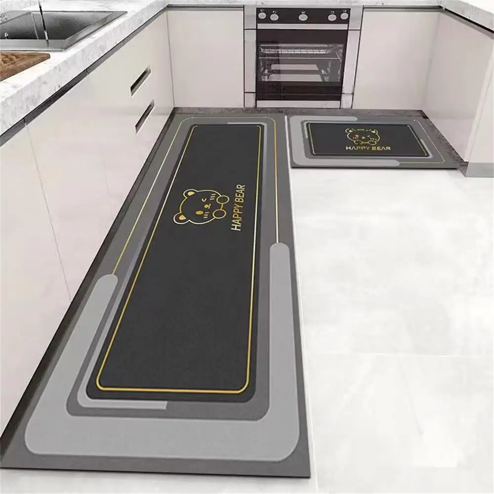 Crystal velvet kitchen floor mat anti-slip oil & water absorbent