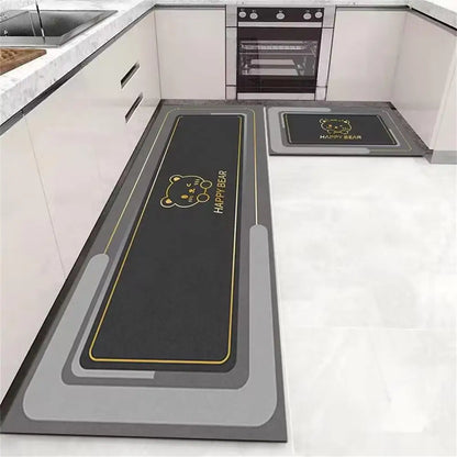 Crystal velvet kitchen floor mat anti-slip oil & water absorbent