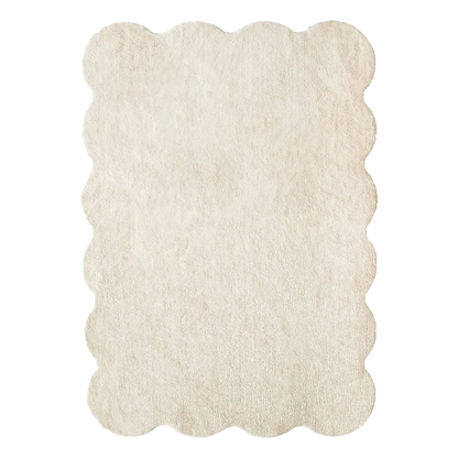 Modern Minimalist Solid Color Irregular Plush Washable Area Rug
