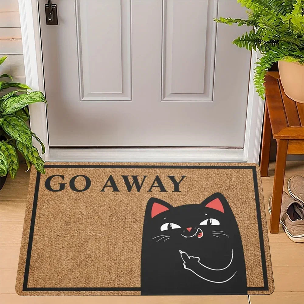 VIKAMA Funny Cat Go Away Non-Slip Doormat