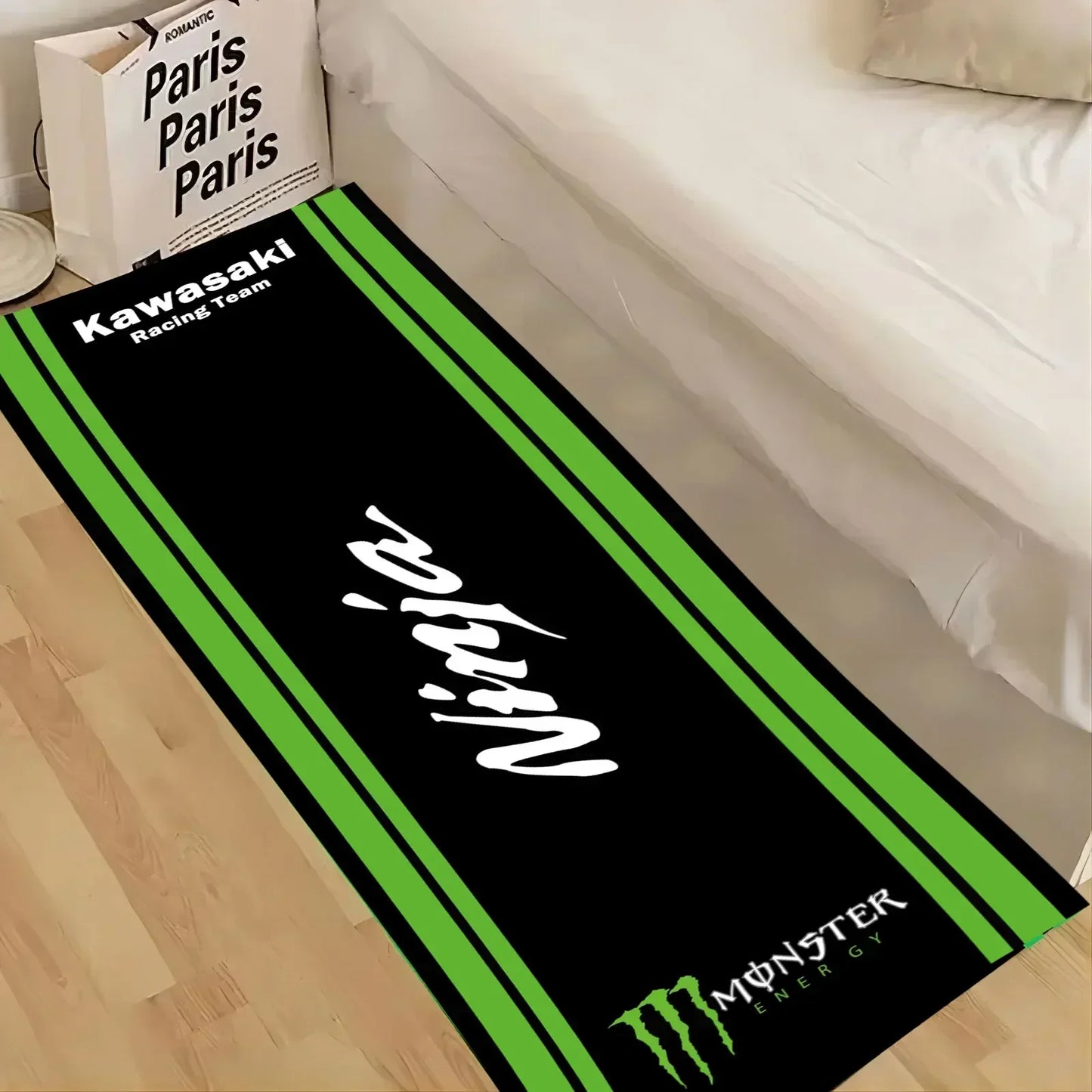 Motorcycle racing anti-slip garage rug