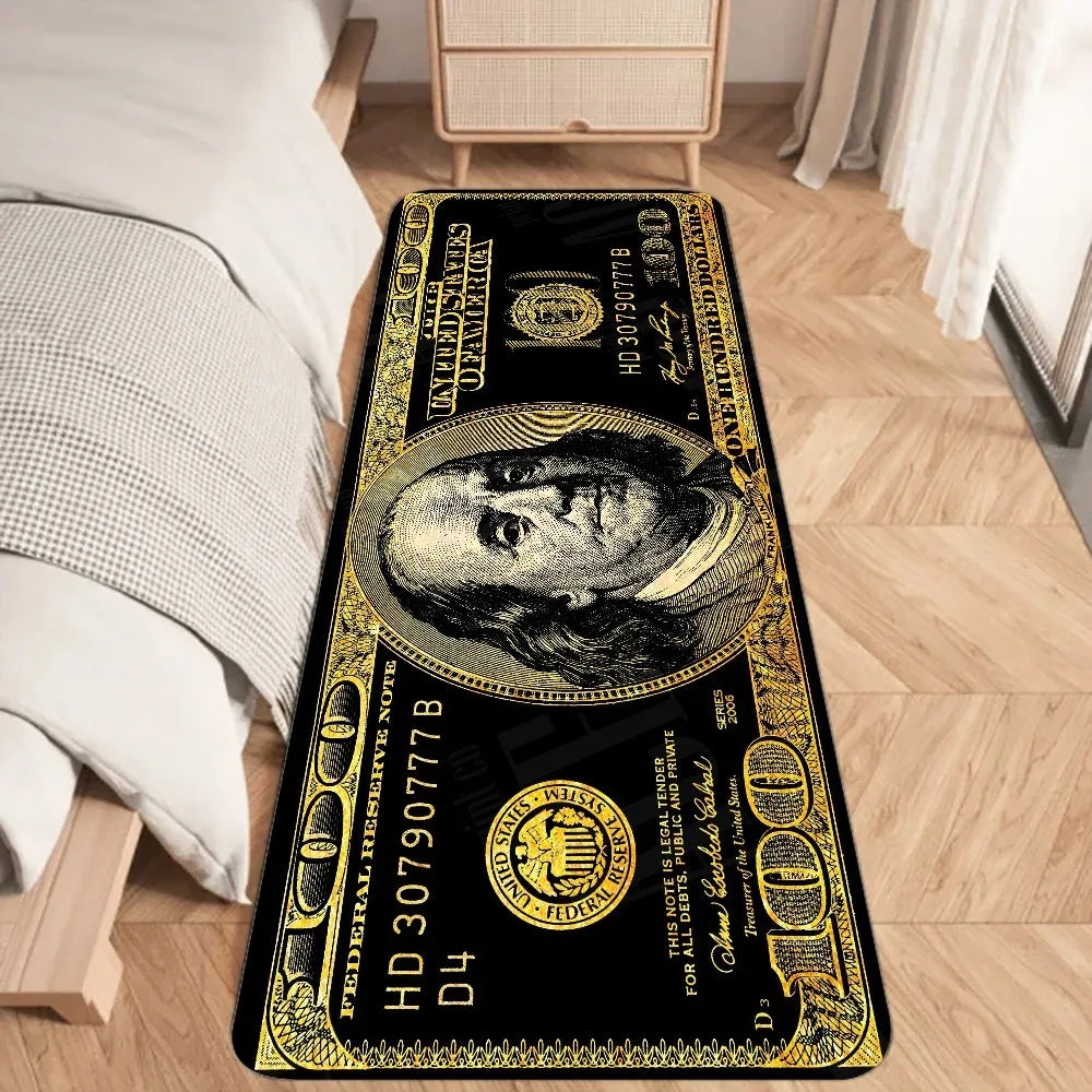$100 Bill Graffiti Print Rug