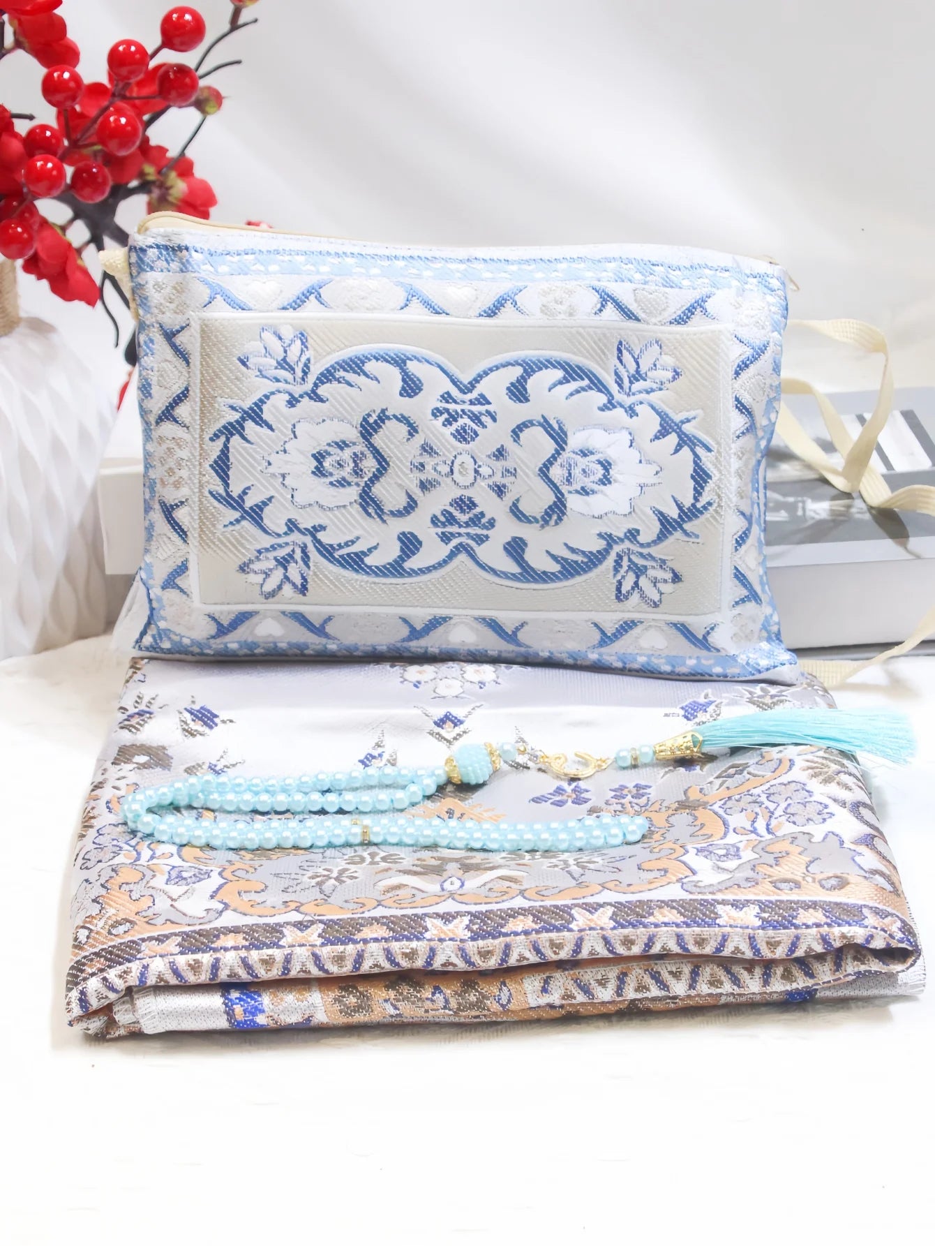 Muslim prayer rug gift set