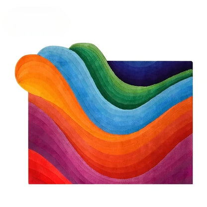 Luxury Dopamine Colorful Irregular Plush Area Rug