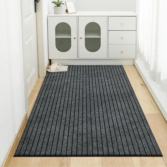 Modern Minimalist Square Floor Mat Durable Stain & Fade Resistant Non-Slip Rubber Backing Machine Washable Indoor Outdoor Rug