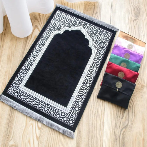 Portable Muslim prayer rug set