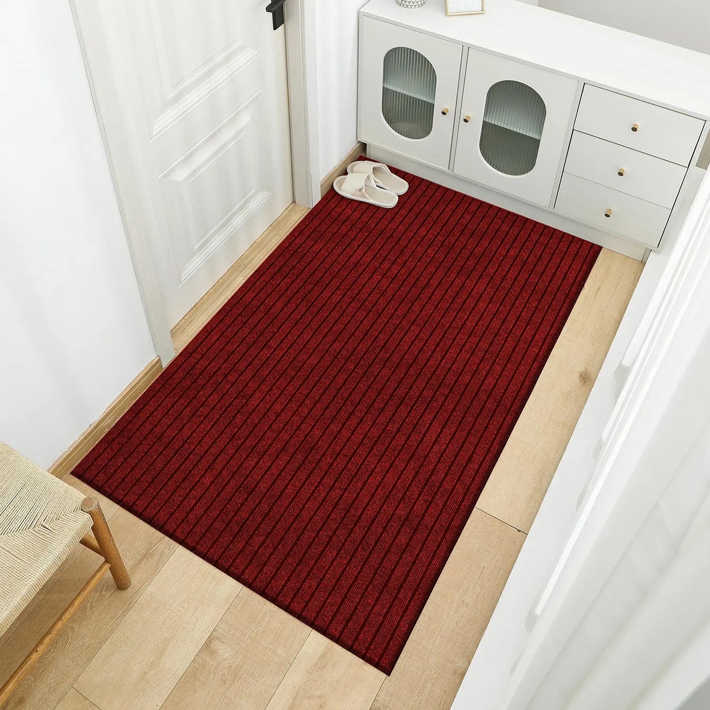 Large Striped Rubber-Back Corridor Carpet Non-Slip Washable Laundry Room Outdoor Area Rug Custom Size Home Decor