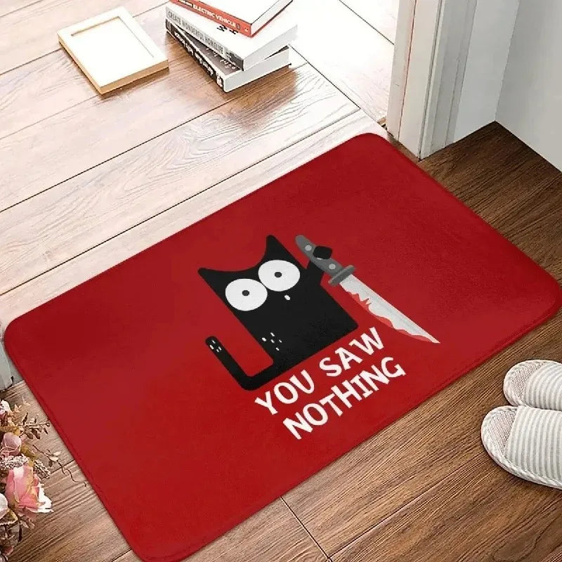 VIKAMA Funny Cat Quote Non-Slip Doormat