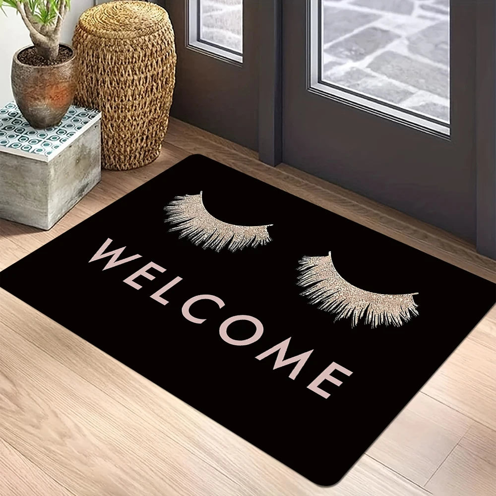 Eyelash Print Non-Slip Floor Mat