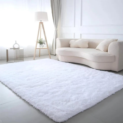 Large fluffy plush living room carpet