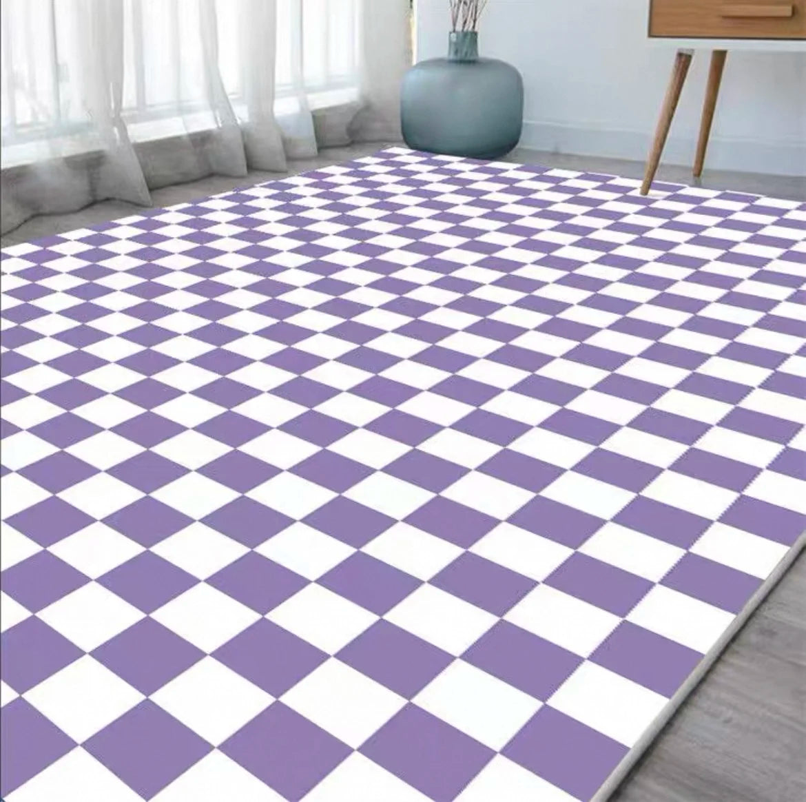 VIKAMA Green Checkered Floor Mat