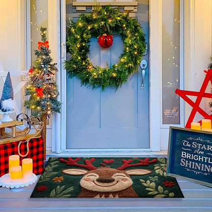 VIAMA Christmas Reindeer Door Mat Non-Slip Entrance Carpet Winter Bathroom Kitchen Floor Mat