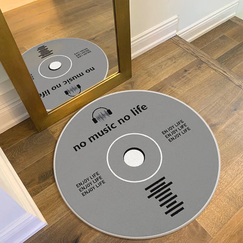 Vinyl Record Round Music Rug