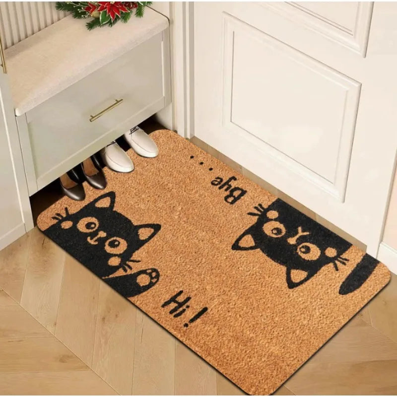 Cute Cartoon Cat Entryway Doormat