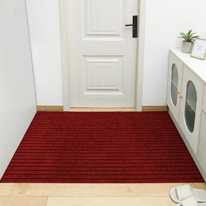 VIKAMA Striped Entry Door Mat Non-Slip Wear-Resistant Water-Absorbent Foot Rug Home Decor
