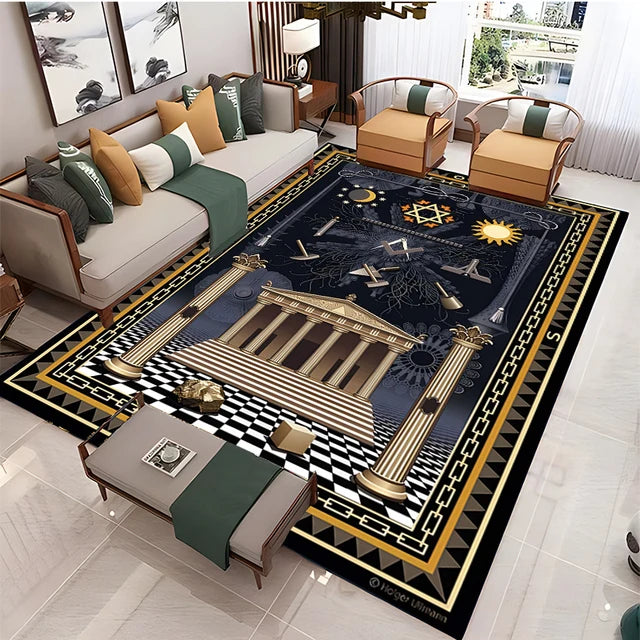 Freemasonry Symbol Non-Slip Area Rug