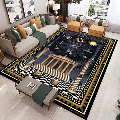 Freemasonry Symbol Non-Slip Area Rug