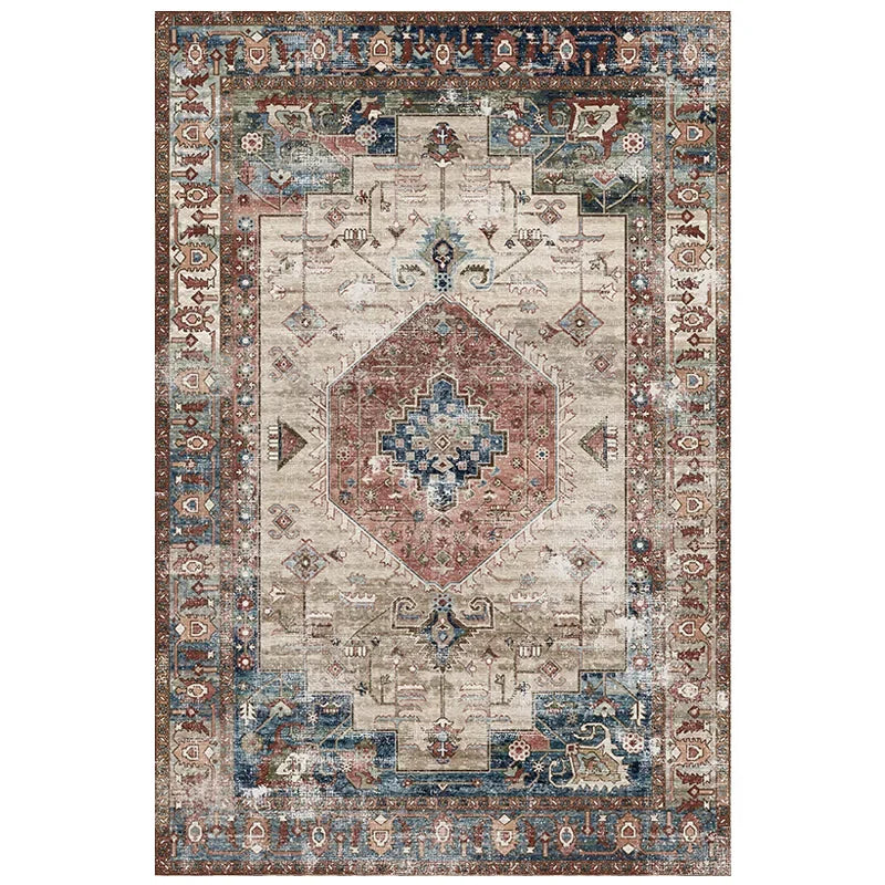 VIKAMA Bohemian Retro Large Area Carpet Non-Slip Living Room Bedroom Floor Mat