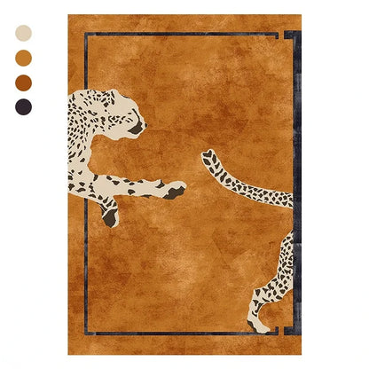 Light Luxury Leopard Print Plush Area Rug