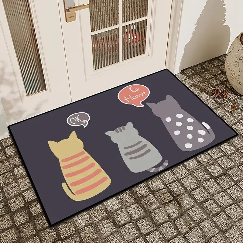 Crystal Velvet Door Mat Non-Slip Absorbent Machine Washable Bathroom Balcony Floor Mat