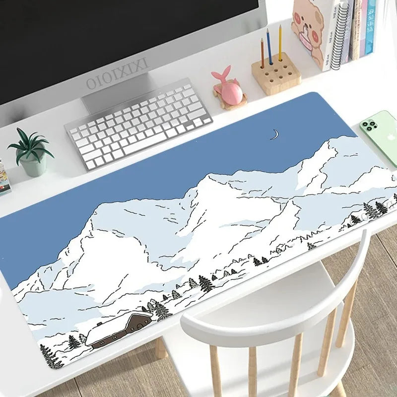 Cute Rabbit Green Large Gaming Mouse Pad