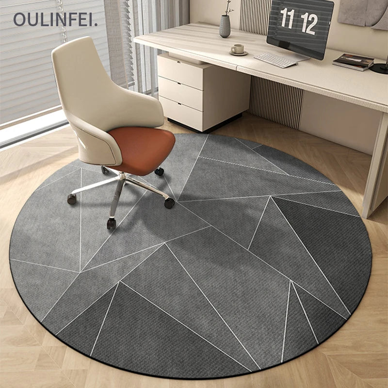 VIKAMA Modern Minimalist Round Carpet Swivel Chair Bedroom Living Room Floor Mat