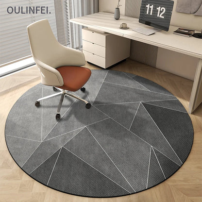 VIKAMA Modern Minimalist Round Carpet Swivel Chair Bedroom Living Room Floor Mat