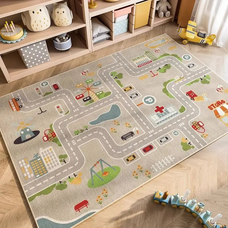 VIKAMA Crystal Pile Kids Rug Washable Crawling Mat Bedroom Living Room Carpet Home Decor