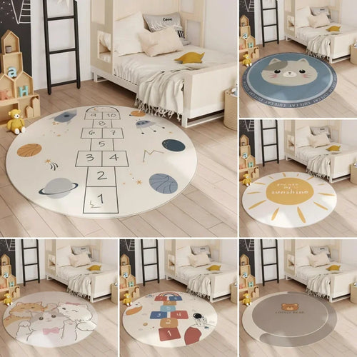 VIKAMA Kids Hopscotch Round Play Rug