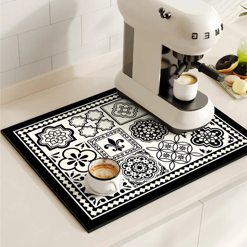 VIKAMA Vintage Bohemian Absorbent Dish Drying Mat