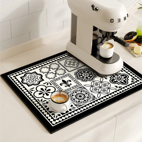 VIKAMA Vintage Bohemian Absorbent Dish Drying Mat